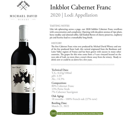 Michael David Vino Tinto Inkblot Cabernet Franc 750ml - Vinosgt