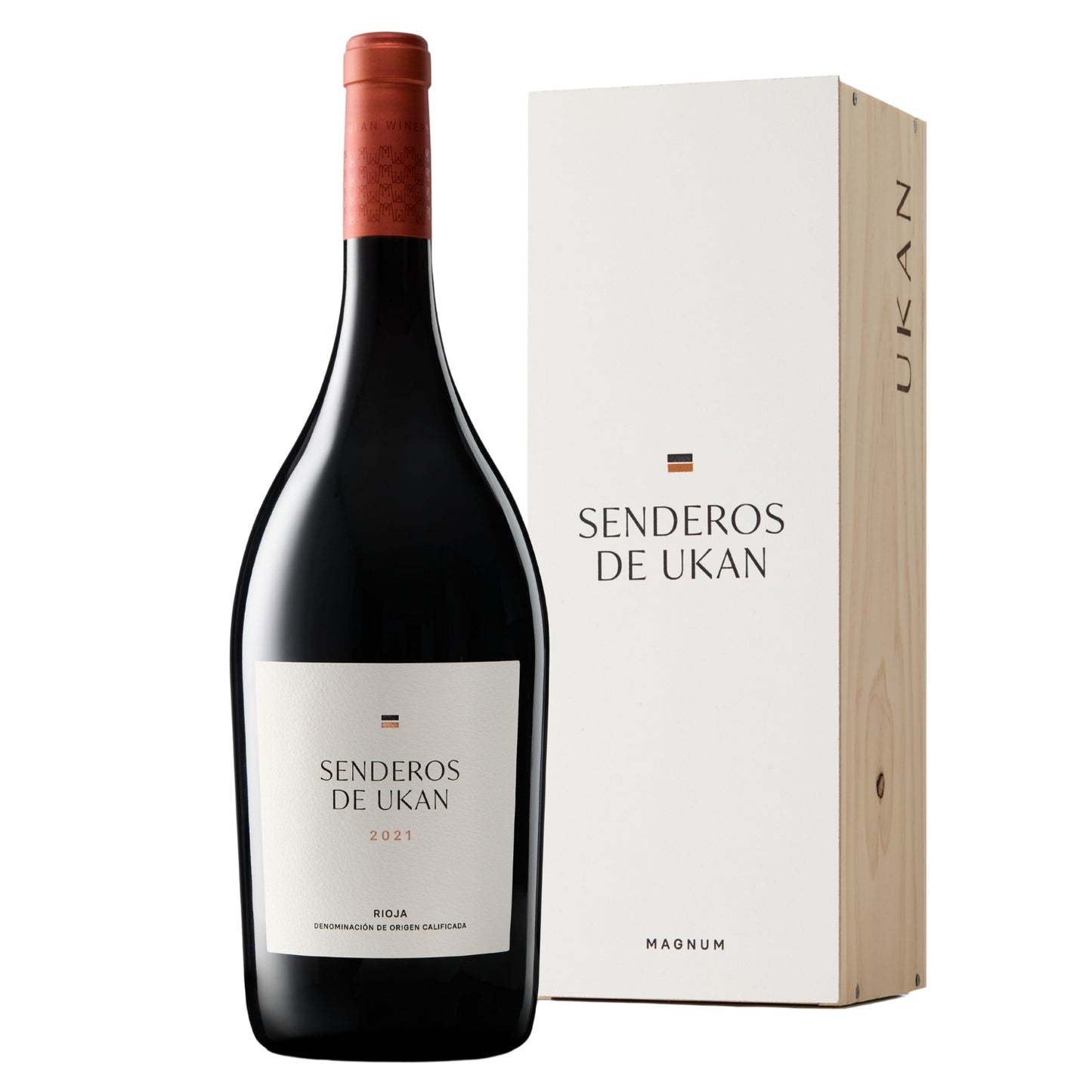 Ukan Vino Tinto Senderos De Ukan Tempranillo DOCa Rioja En caja de Madera 1500Ml Magnum
